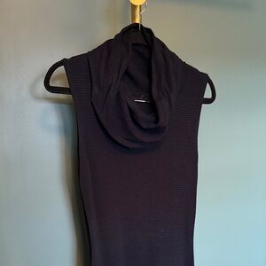 Alice + Olivia Black Cowl Neck Sleeveless Sweater Dress